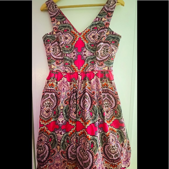 Maggy London Printed Fit-and-Flare Dress - Picture 1 of 7